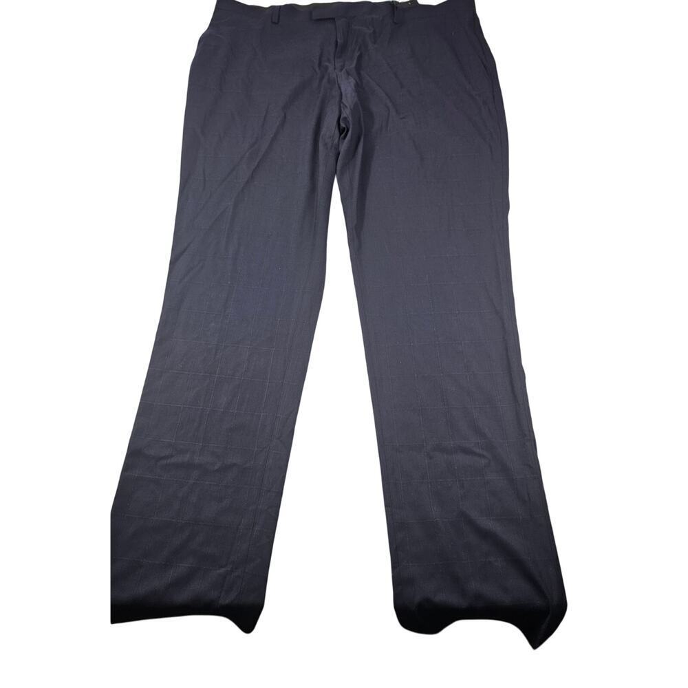 NWT American tall 42x40 long inseam windowpane check career casual pants navy - Picture 1 of 7